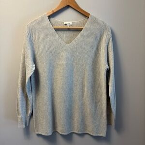 Ella Moss Grey Ribbed Knit Long Sleeve Size M